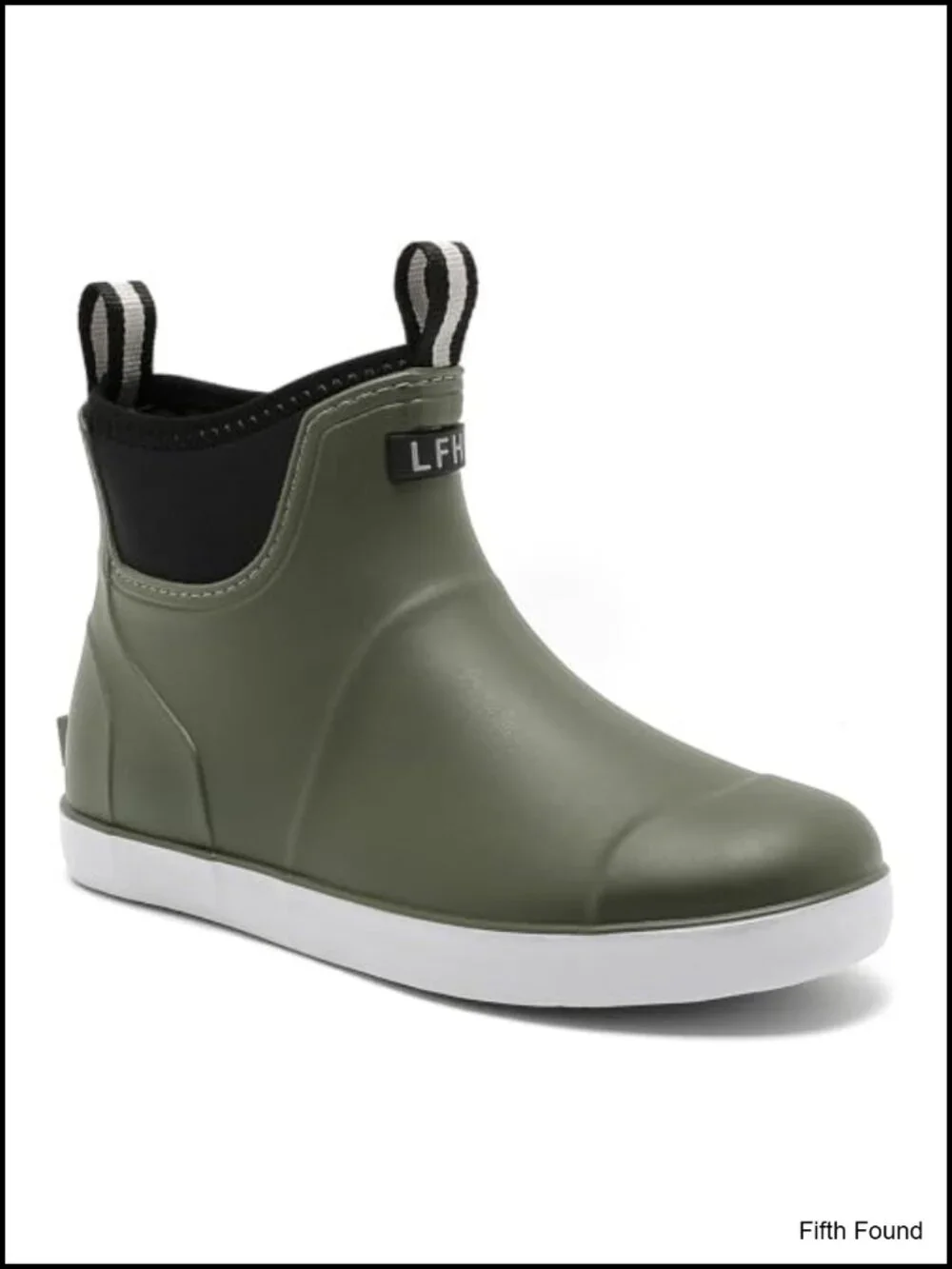 Rubber Waterproof Ankle Rain Boots Chelsea Deck Boots for Fishing Boating